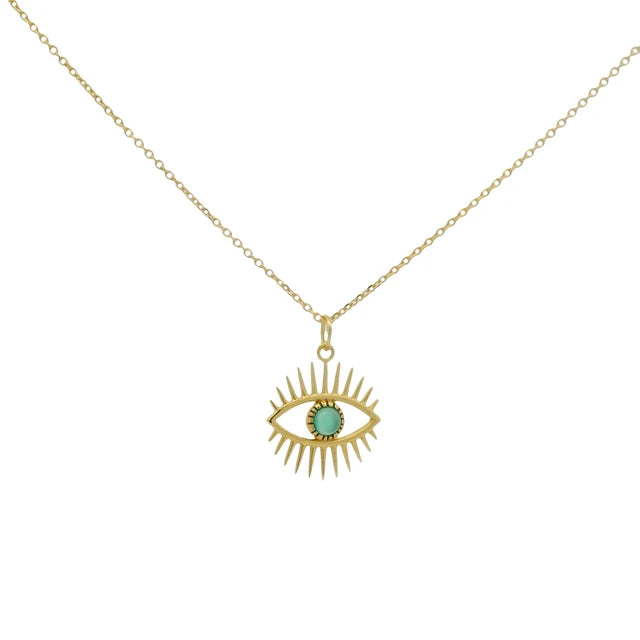 Eyelash Necklace - Stone - Gold Plated/Silver
