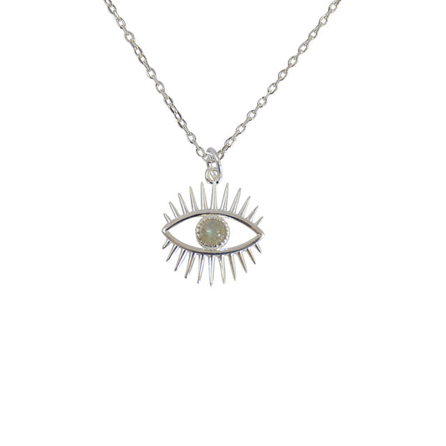 Eyelash Necklace - Stone - Gold Plated/Silver