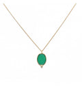 Collier Doré Onyx Verte Et Zircons