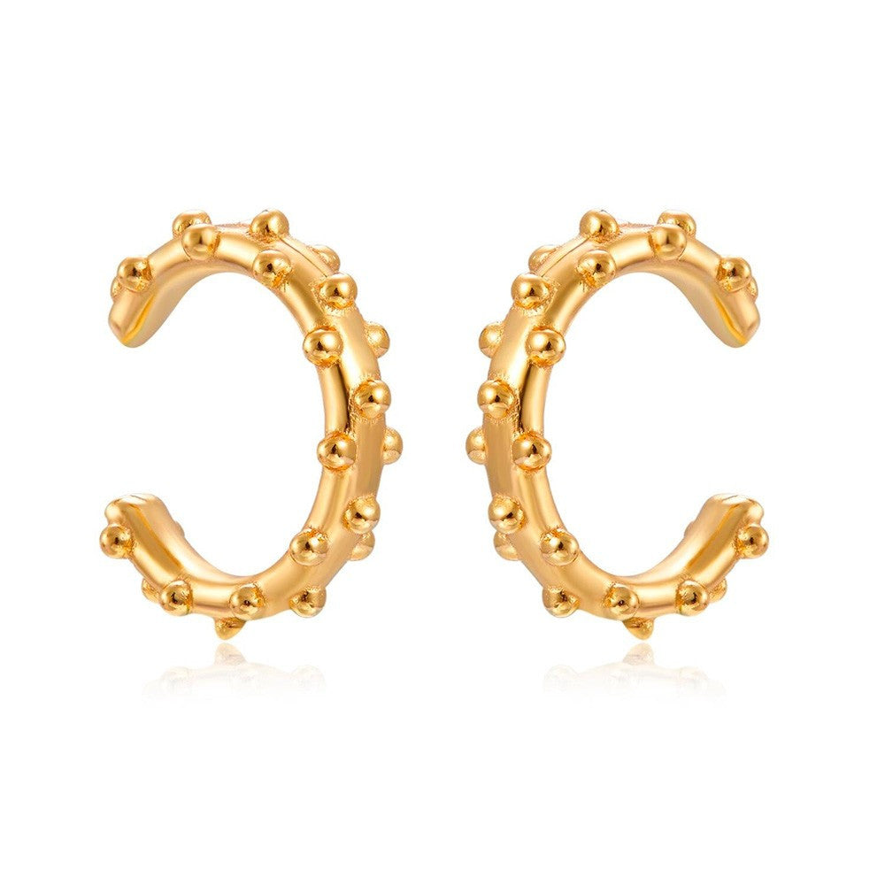 Earcuff Balls Earring - Silver Rhodium -Silver Gold Plated