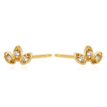 Gold earrings with zircons