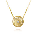 Necklace - Sun plate Zircone