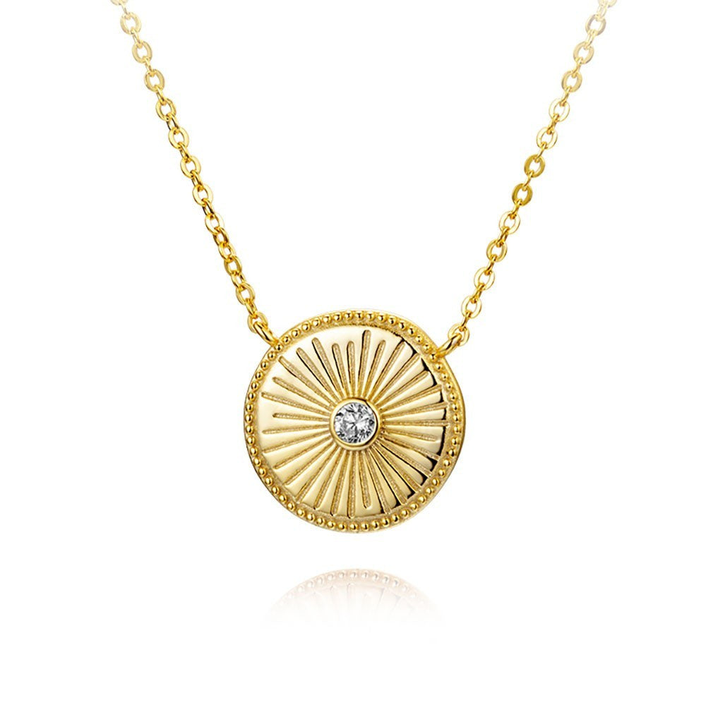 Necklace - Sun plate Zircone