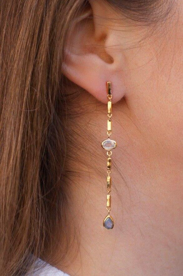 Long gold earring