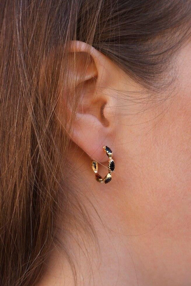 Hoops with black onyx