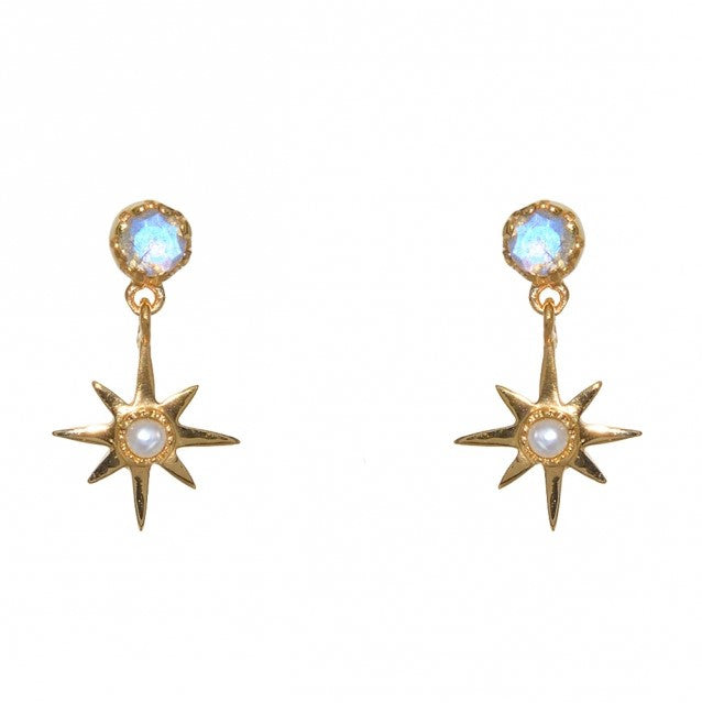 Pearl earrings with stars