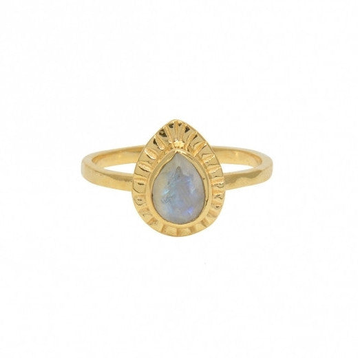 Ring Tears -Labradorite- gold plated