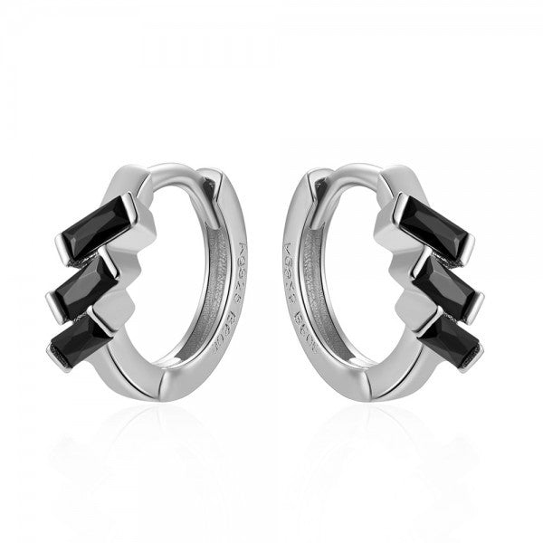 Hoops With Black Zirconia