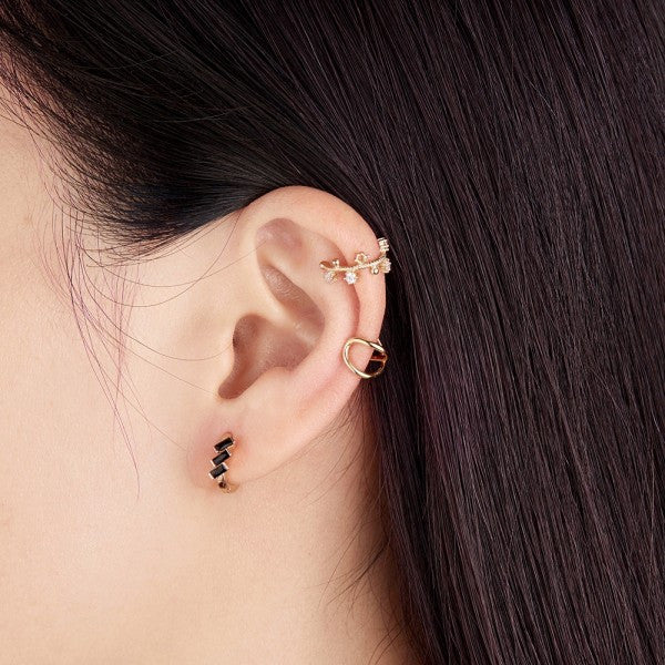 Hoops With Black Zirconia