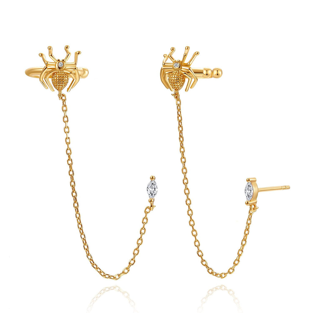 Gold Ear Cuff Spider