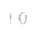 Silver Ear Cuff with Three Zirconia