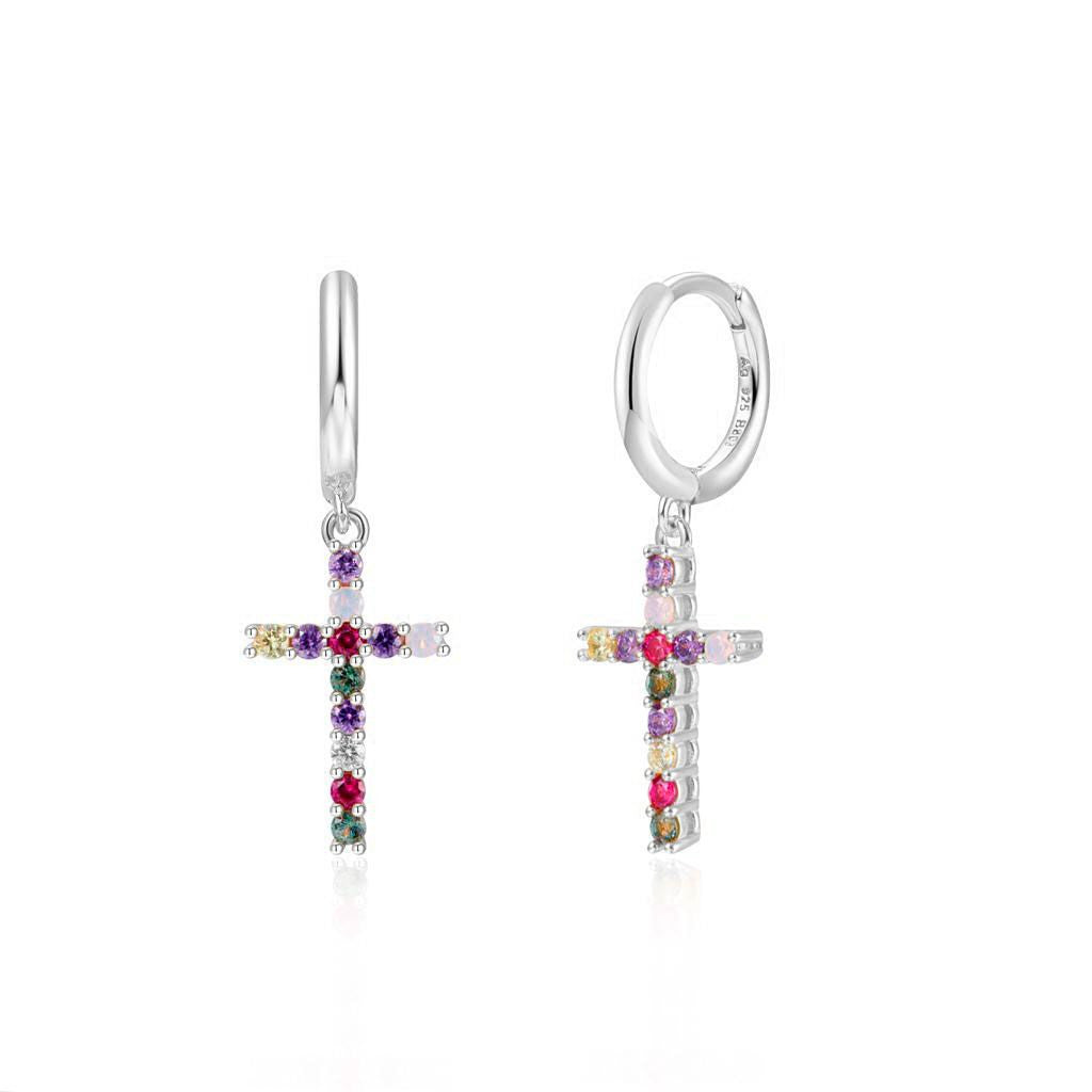 Silver Earrings Cross