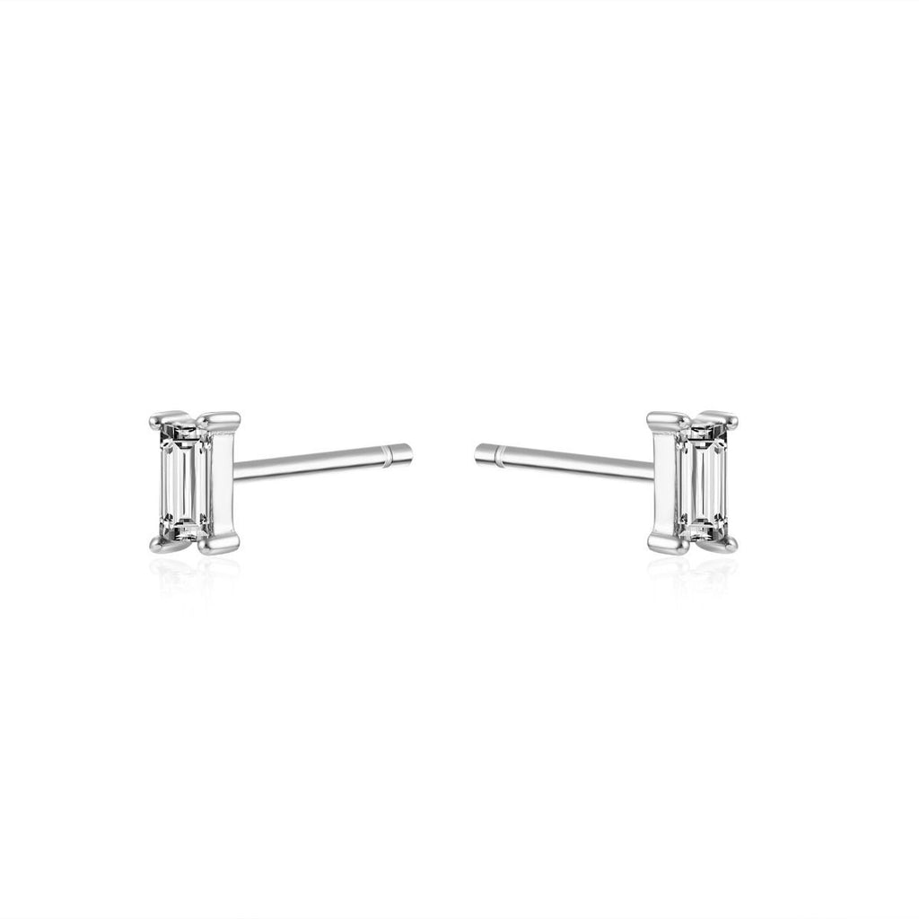 Silver Studs  Baguette