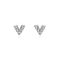 Silver Studs Small V