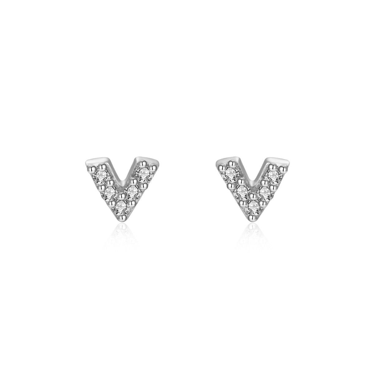 Silver Studs Small V
