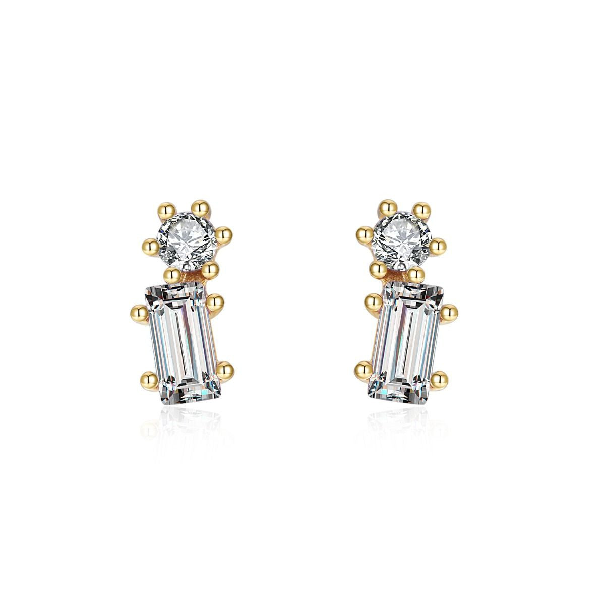 Gold Earrings Two stones