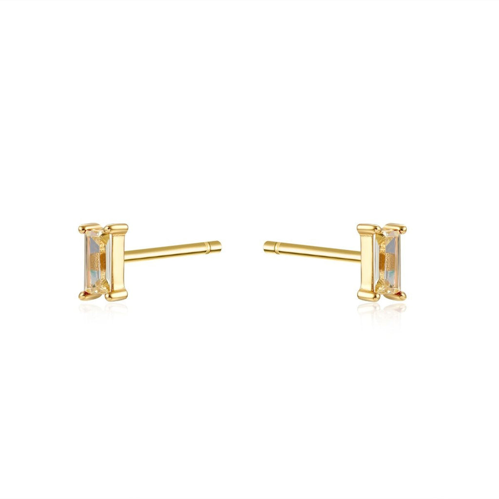 Gold Studs  Baguette