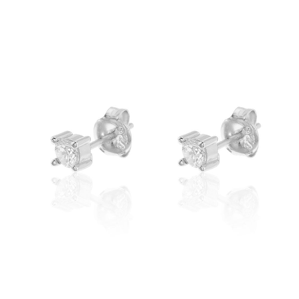Silver Studs with Zirconia