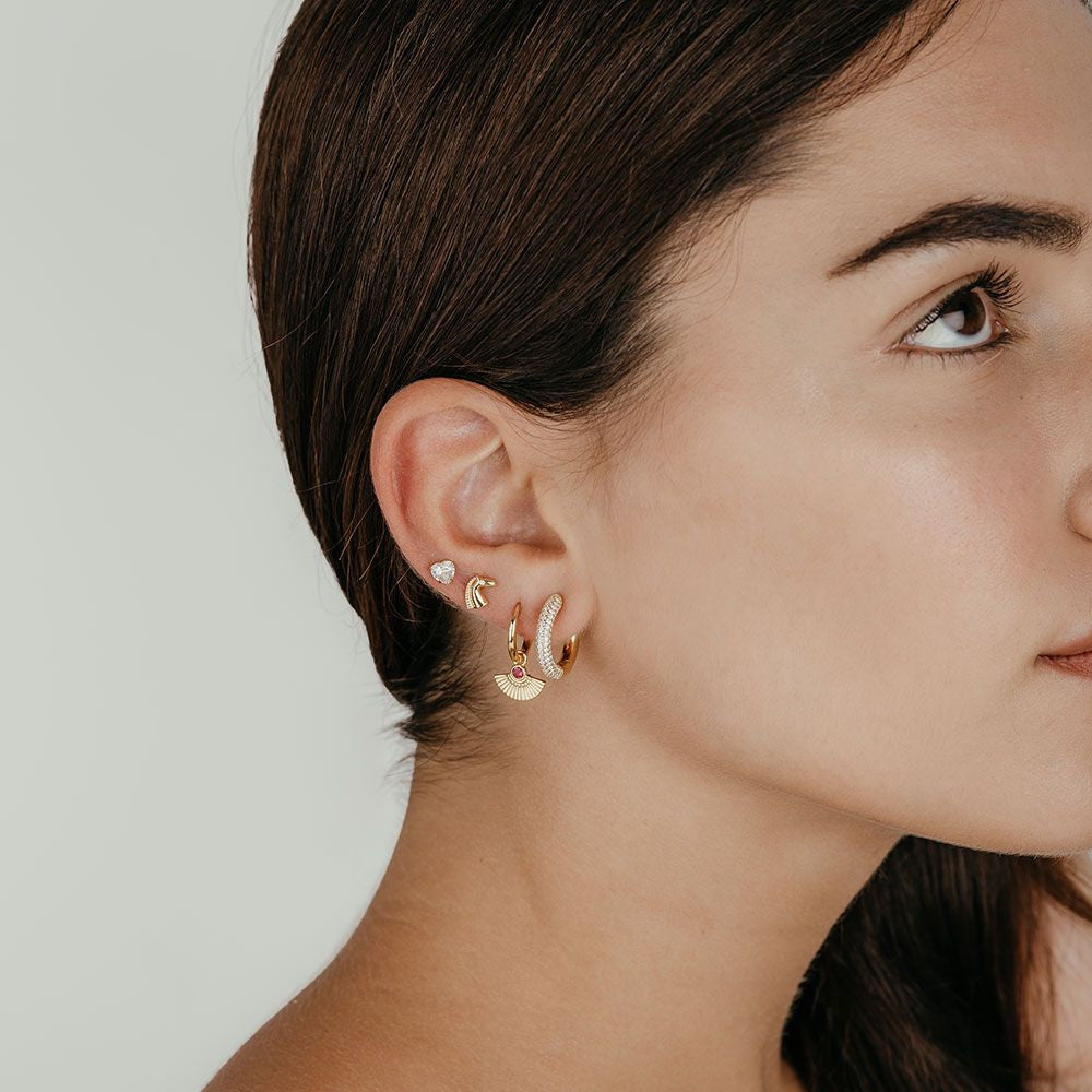 Silver Hoops Double Side