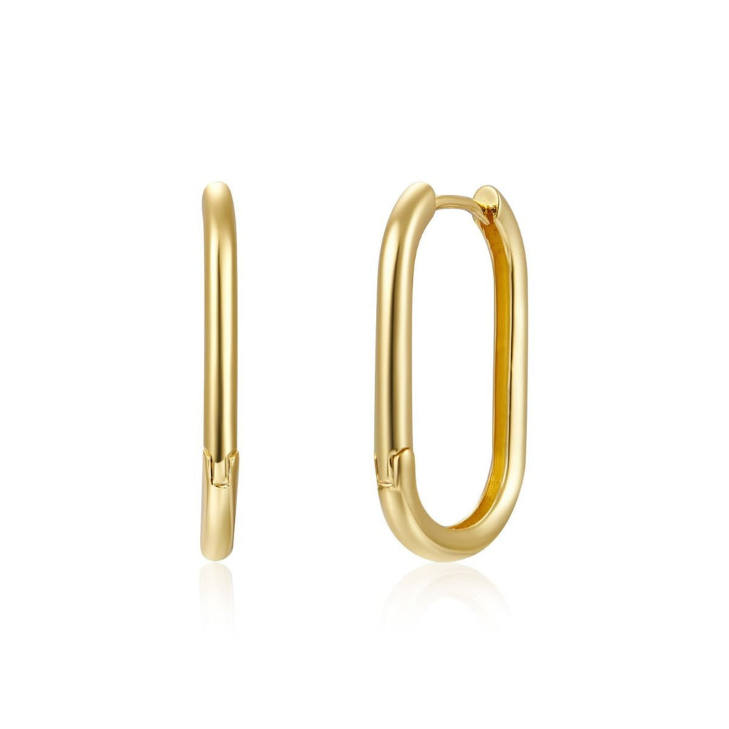 Gold Earrings Rectangular