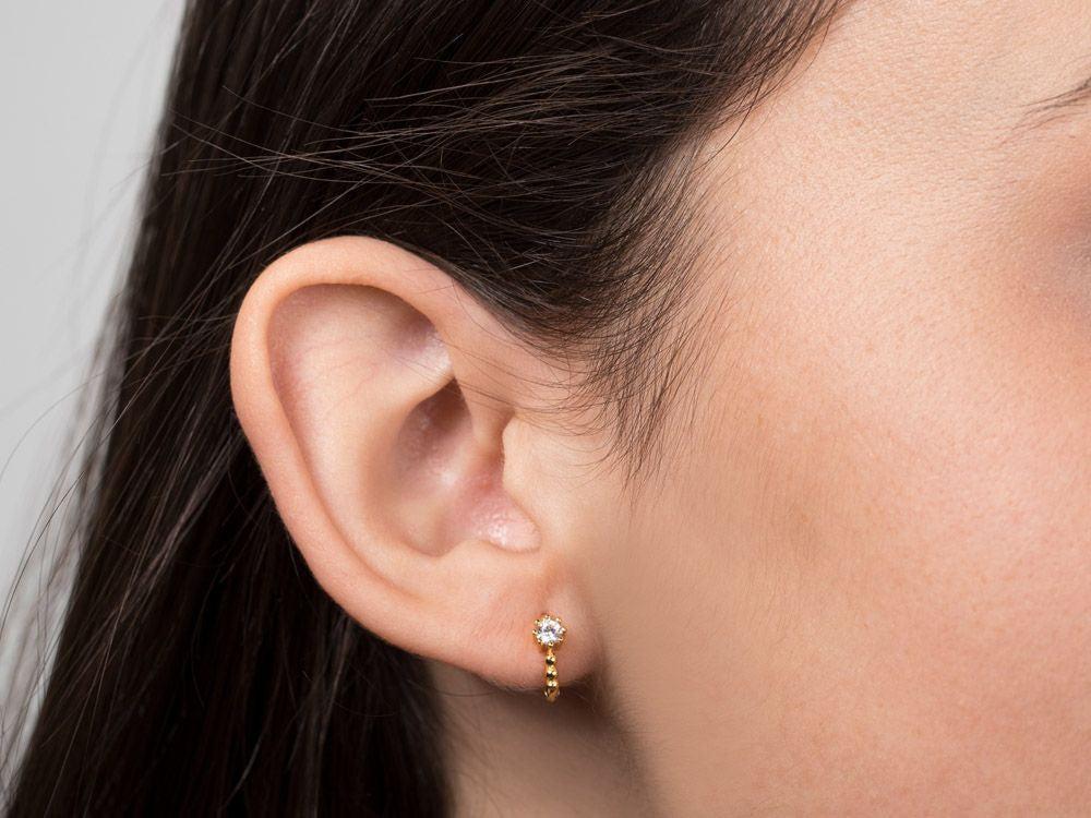 Silver Earrings Tiny Hoops