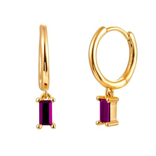 Gold Hoops Ruby