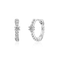 Silver Hoops With Zirconia