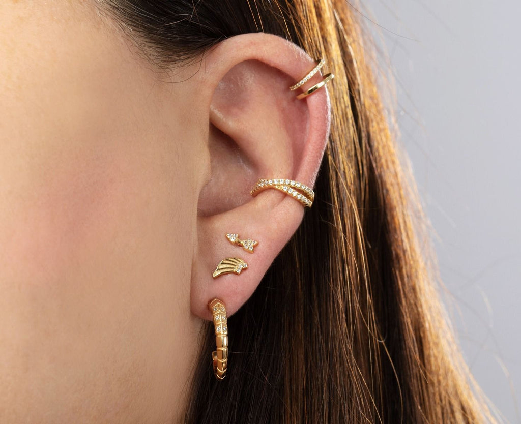 Silver Earrings Snake