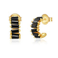Gold Earrings Black fiver
