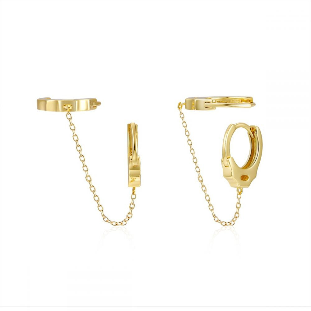 Gold Earrings Handcuffs