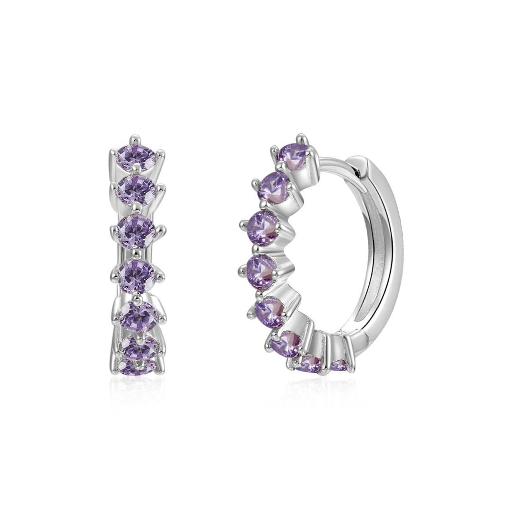 Silver Hoops Violet