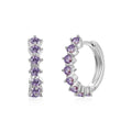 Silver Hoops Violet