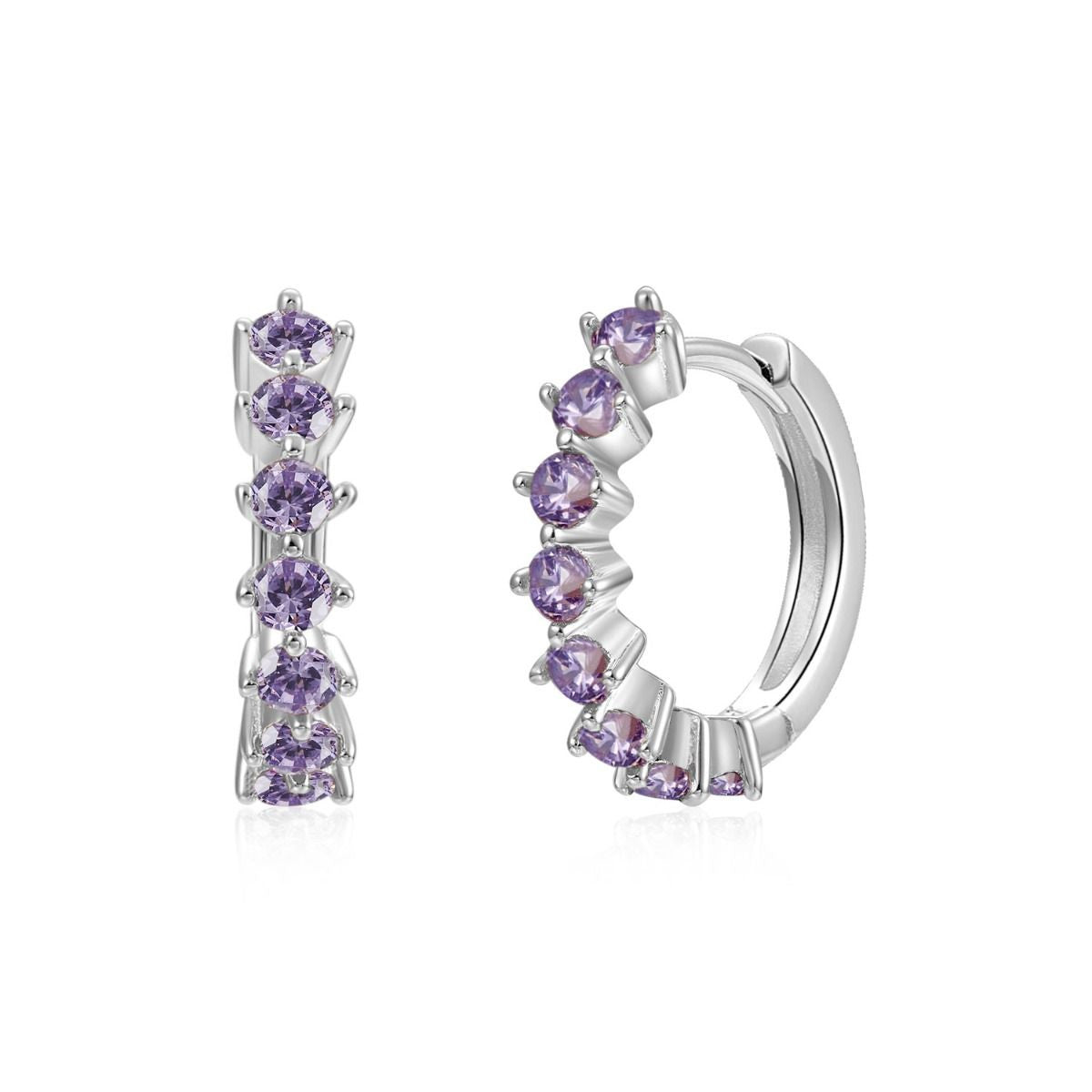 Silver Hoops Violet