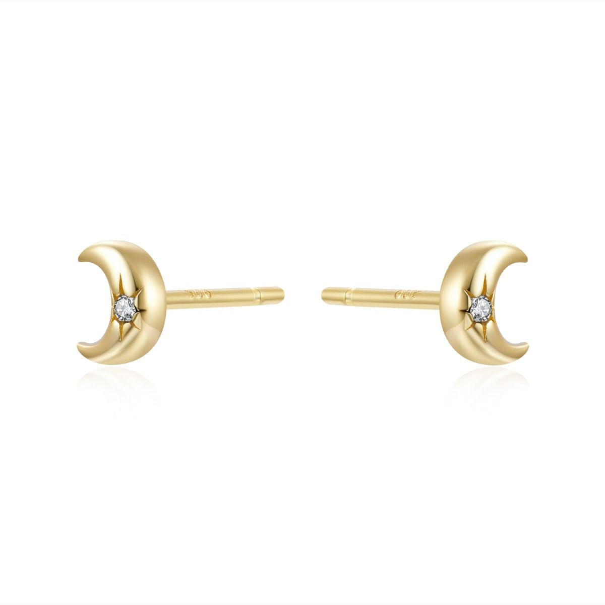 Gold Earrings Moon