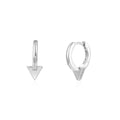 Silver Earrings Hoops with Triangles
