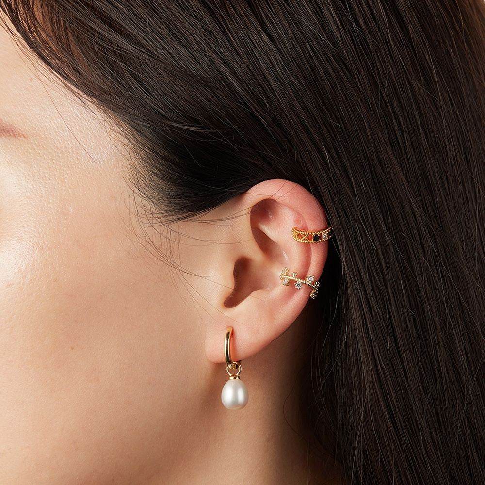 Silver Earrings with Big Pearl