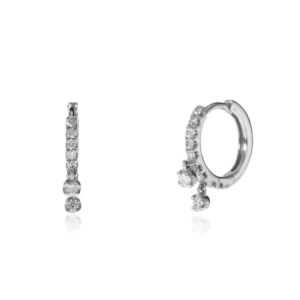 NÁUŠNICE Z BÍLÉHO 18K ZLATA S DIAMANTY - HOOP