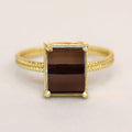 Cubic Ring - Smoked Quartz