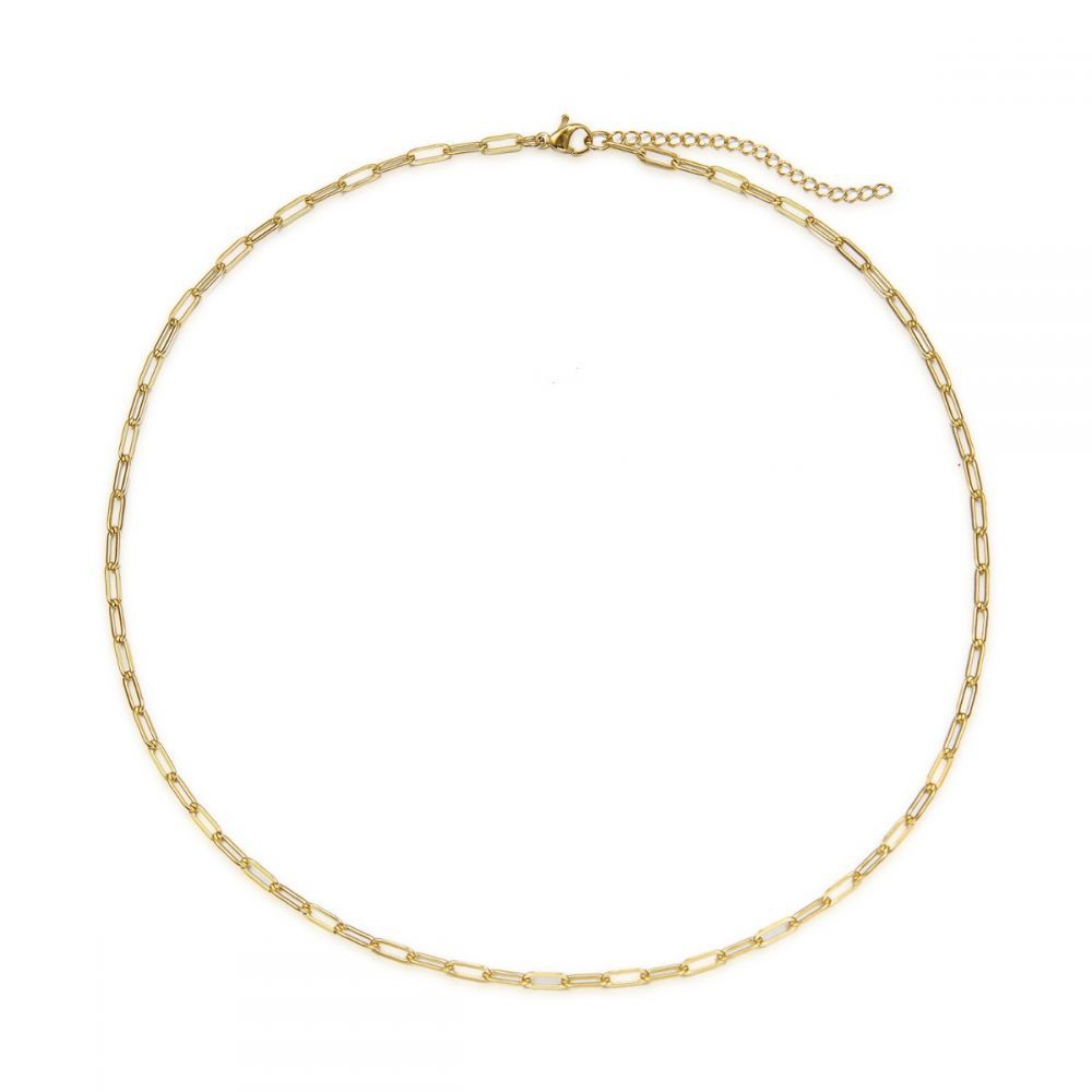Steel Necklace - Gold Plated or Rhodium Silver