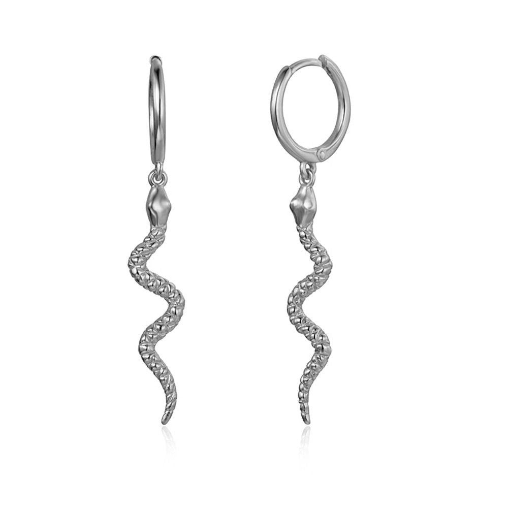 Silver Earrings Snake