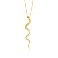 Silver Necklace - Snake 70mm - Gold Plated