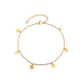 Steel Anklet - Heart Lock - 20+5cm - Gold Plated