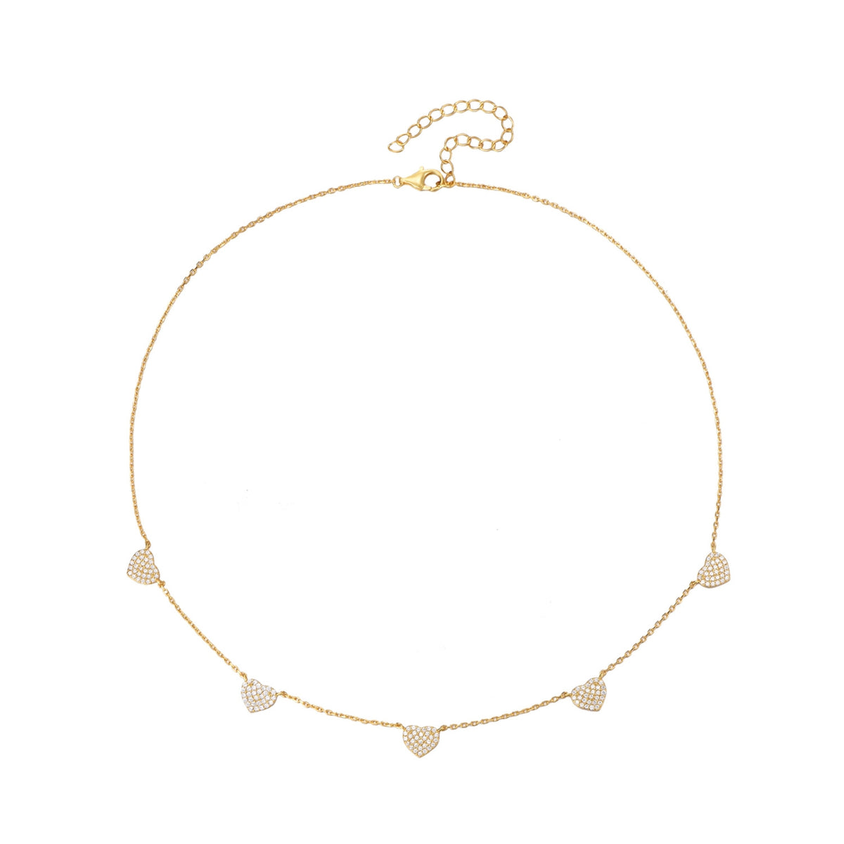 Zlatý chocker se serdíčky
