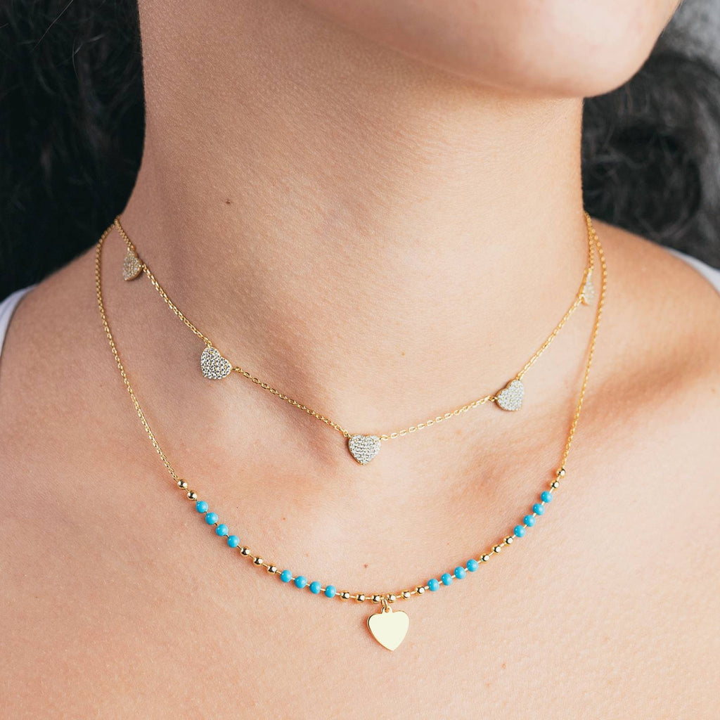 Zlatý chocker se serdíčky