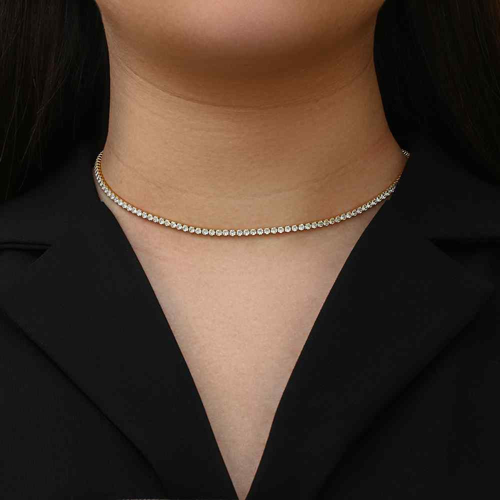 Zlatý choker se zirkony