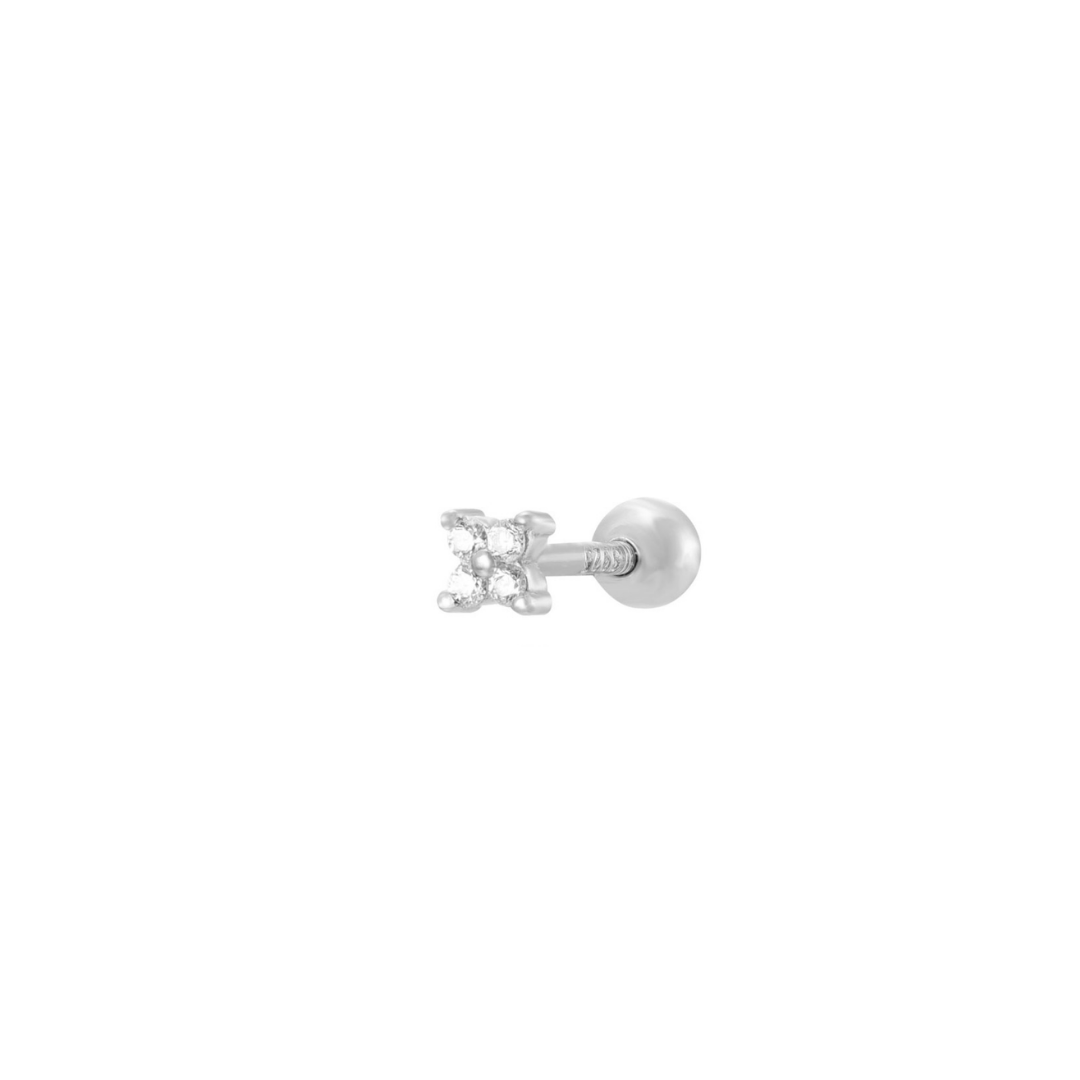 Stříbrný piercing květ