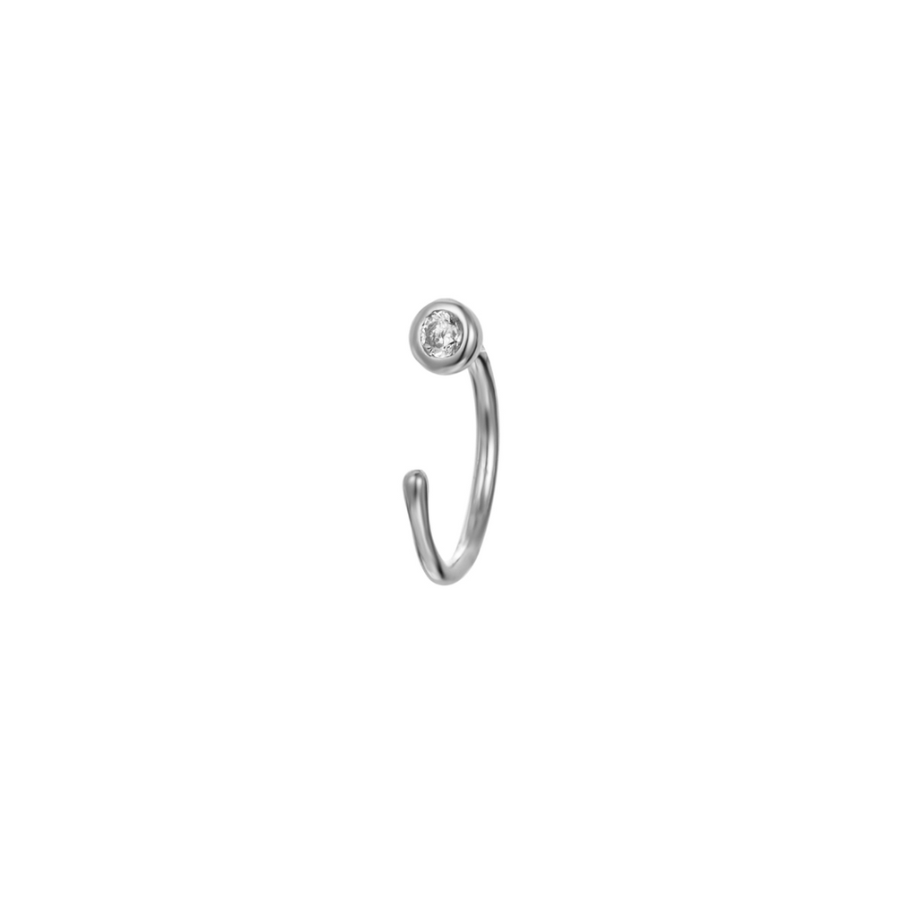Stříbrný ear cuff se zirkonem