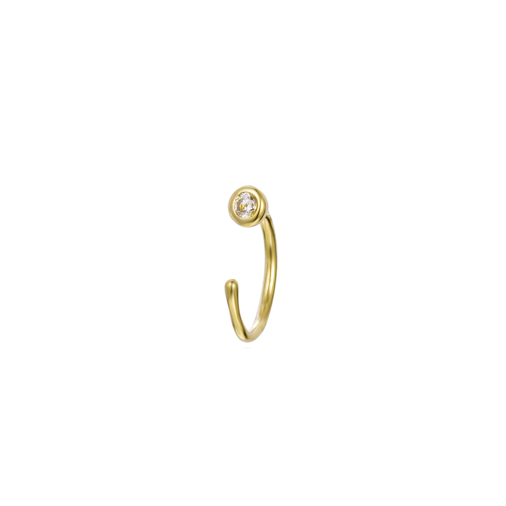 Zlatý ear cuff se zirkonem