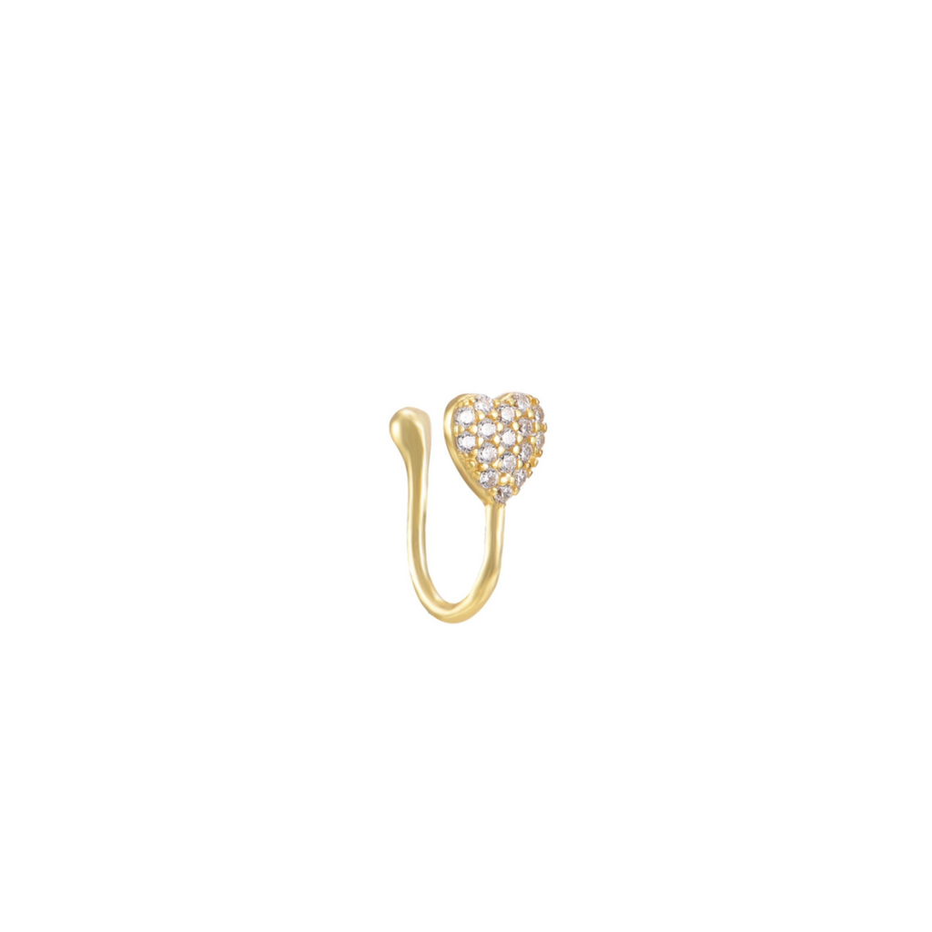 Zlatý ear cuff srdce