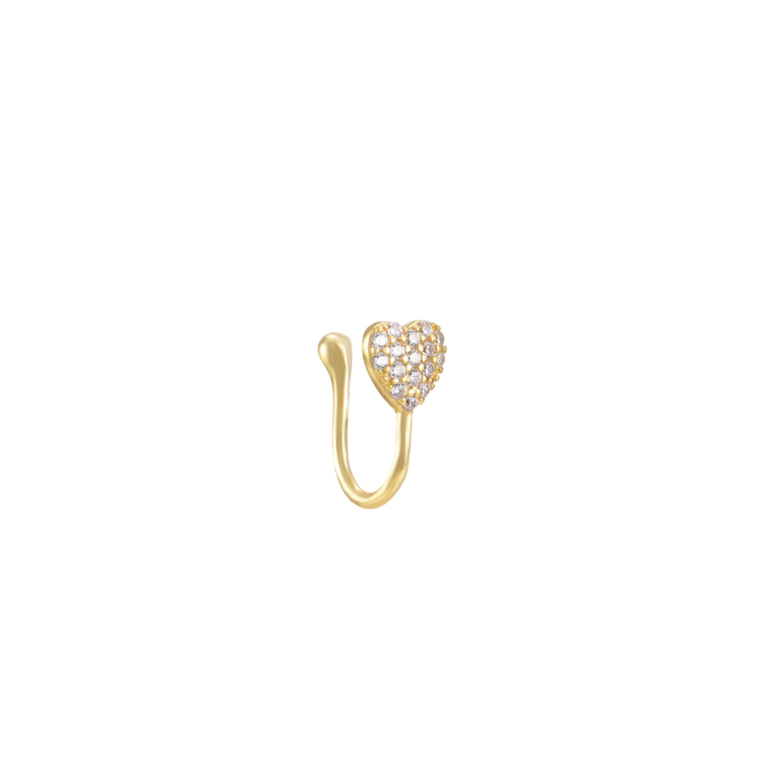 Zlatý ear cuff srdce